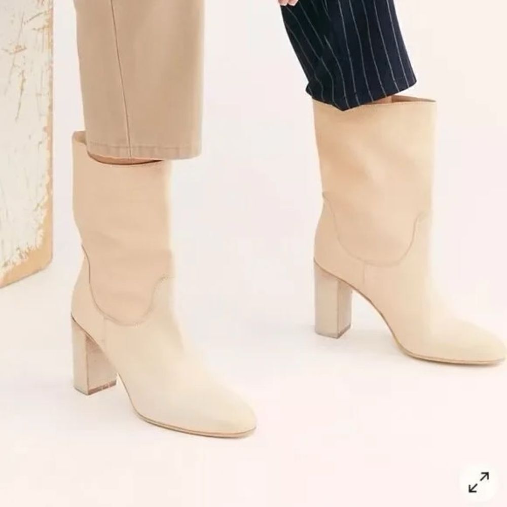 Free People Dakota Heel Boot Ankle Slouch Leather EU 40 US 10